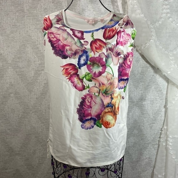 Ted Baker floral blouse size 1 - Picture 1 of 10